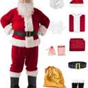 Santa Claus Costume for Men - Professional Santa Suit Adults Men, Velvet Santa Outfit for Xmas Party, Cosplay