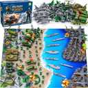 Army Men Playset  117 Pcs Military Toy Soldiers Set with Action Figures, Battle Mat, Tanks, Helicopter, Submarine & Weapon Gear  Army Toys for Boys Ages 4-12, Great Gift for Kids