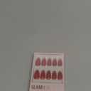 Glamnetic Press On Nails - Sent With Love | Short Almond Fake Nails in Bright Red with Cat-Eye Magnetic Heart Designs in a Velvet Finish | 15 Sizes - 30 Nail Kit with Glue