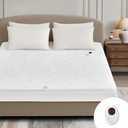 Bwarm Heated Mattress Pad ETL Certified Flower Bed Warmer with 9 Heat Settings, 1-12 Hours Auto Off Deep Pocket, Machine Washable, White (Twin XL)