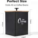 Airtight Coffee Canister-Coffee Container, Airtight 40 oz Large Iron Black Storage Container for Coffee Grounds, Beans, Pods & More,Coffee Bar Accessories & Gifts