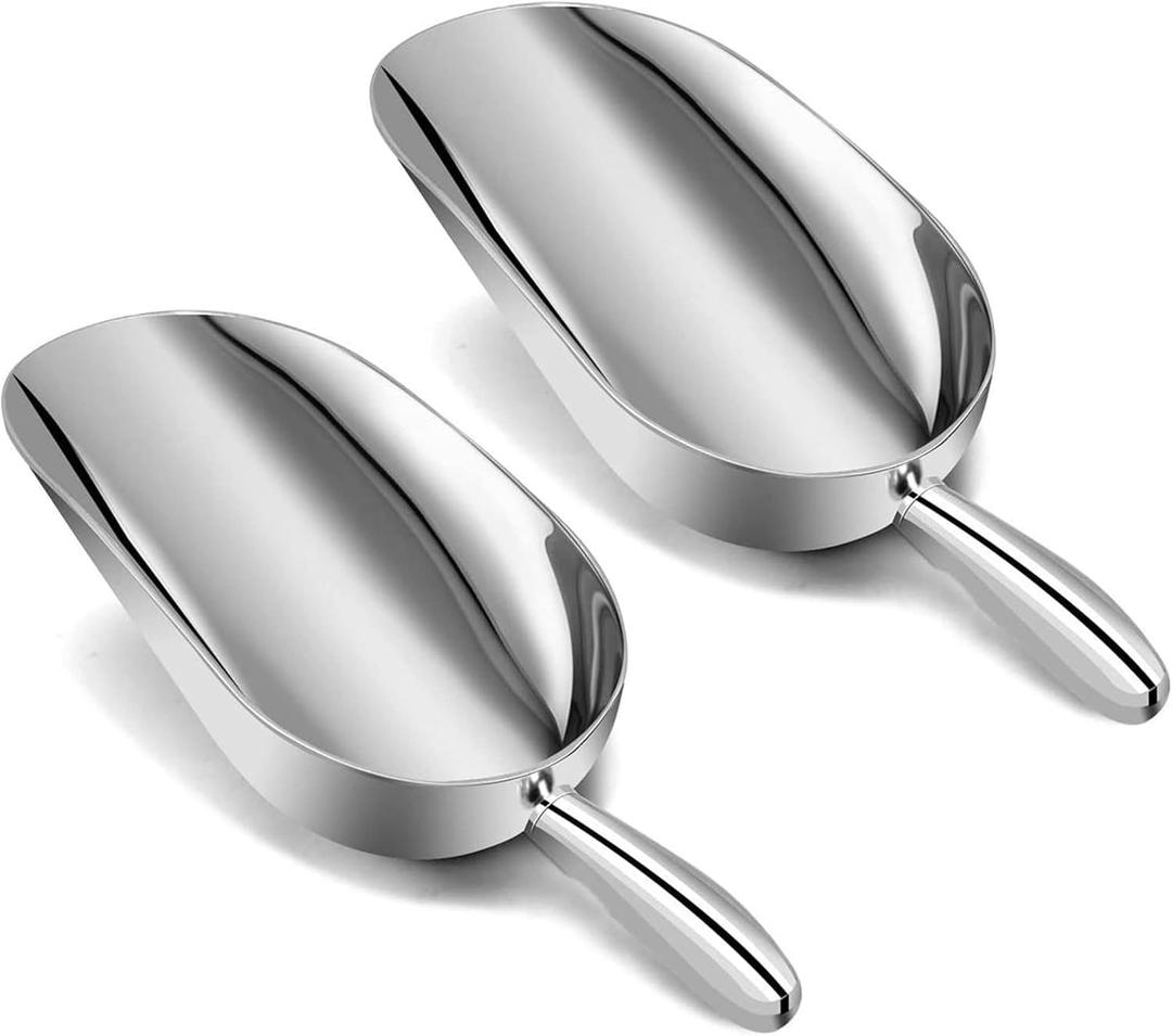 AS-12 SET OF 2, 12 Oz. (Ounce) Bar Ice Scoop, Dry Bin Scoop, Dry Goods Scoop, Candy Scoop, Spice Scoop, Cast Aluminum