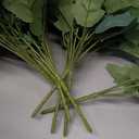 Geosar 8 Bundles Artificial Peonies Flowers Fake Silk Peony Bouquet Faux Peonies Flowers Bulk for Decoration Vase Floral Arrangements Wedding Party Table (White,Green)