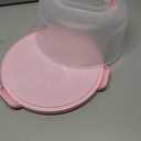 Cake Carrier with Lid and Handle, Fit 10 Cake Stand with Lid, Cake Transport Storage Container, Cake Containers Cover Stand with Lids, 3 Secure Side Closures (Pink)