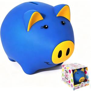 Glow in The Dark Piggy Bank for Kids, Unbreakable Plastic Money Savings Box, Cute Coin Bank for Toddlers Boys Girls Birthday Gift