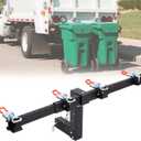 Dual Trash Can Hauler Hitch, Adjustable Wheeled Garbage Can Towing Trailer Hitch, Trash Can Transporter Hauling Hitch for Truck//ATV/UTV/Lawn Tractors/Trailer with 2" Hitch Receiver
