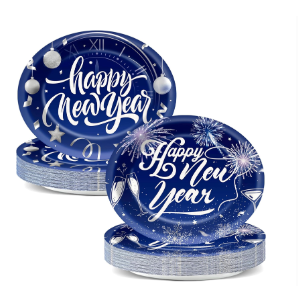 Qyeahkj 50 PCS Patriotic Oval Paper Plates Large 11 Disposable 4th of July American Flag Party Decorations Independence Day Supplies Favor for Veterans Election Day Memorial Day Party Tableware Set