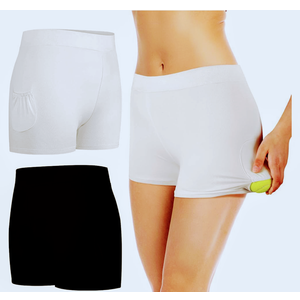 2 Pieces Tennis Under Shorts with Ball Pockets Yoga Workout Women's Shorts Black White for Women Tummy Under M