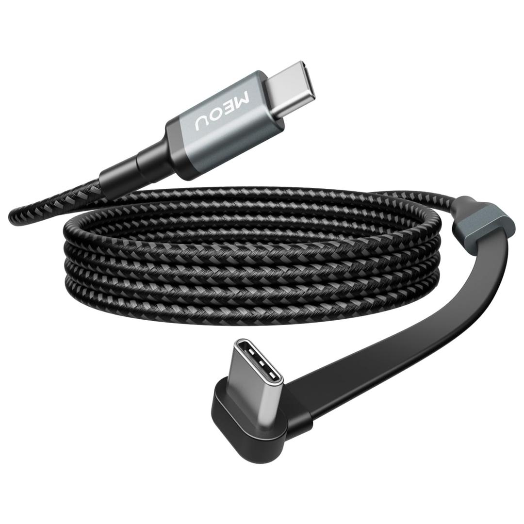 USB C Cable 3.3ft, 60W Type C Charger Fast Charging, Nylon Braided Right Angle USB C Cable, 90 Degree C Cord Charger for iPhone 17/16/15 Pro Max, Apple MacBook Pro, iPad, Pixel, Samsung