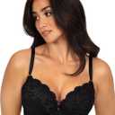 Smart & Sexy Women's Signature Lace Push-up Bra - Perfect for Seeking Effortless Style and Comfort (38C, Black)