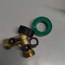 Dalmbox Garden Hose Splitter 2 Way, Y Connector Brass Garden Hose Adapter, Water Hose Splitter, Double Shut Off Valve, Includes 3 Rubber Washers & Teflon Tape(1 pack)