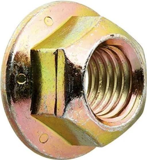 1/2"-13 (25 Pack) Grade 8 Prevailing Torque Hex Flange Lock Nut, Coarse Thread, Yellow Zinc by Makers Bolt