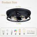 14 inch Hallway Light Fixtures Ceiling,Flush Mount Ceiling Light,4 Light Black Metal Frame,Farmhouse Flush Mount for Living Room Bedroom Kitchen Home E26 Base, 14in 4-Light 1 Pack