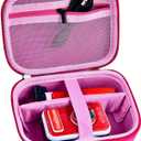 Kids Camera Case for VTech KidiZoom Creator Cam HD Video Camera for Makolle Selfie Camera for KODAK Printomatic Instant Print Cameras, Carrying Storage Bag Holds Tripod Accessories(Box Only)-Pink