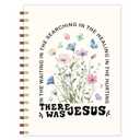 Qnhij Christian Floral Spiral Notebook 5.5x8.3, There Was Jesus Bible Journaling Notebooks for Note Taking, Religious Scripture Prayer Journal for Woman, Church Notes Journal