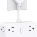 Short Extension Cord 4 Inch, Flat Plug Small Power Strip with 12 AC & 4 USB(2 USB-C), 1875W/15A, 1700J Multiple Compact Surge Protector, Wall Outlet Extender for Home Office Travel, White