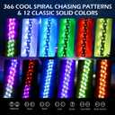 2PCS 4FT RGB LED Whip Light, Remote App Control, DIY Chasing Patterns Turn Signal & Brake LED Lights, Spring Base Included - Compatible with ATV, UTV, Polaris RZR, Can-Am