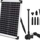 ECO-WORTHY Solar Fountain Water Pump Kit 25 W, 410GPH Submersible Powered Pump and 25 Watt Solar Panel for Sun Powered Fountain, Fish Pond, Pond Aeration, Hydroponics, Garden Decoration, Aquaculture
