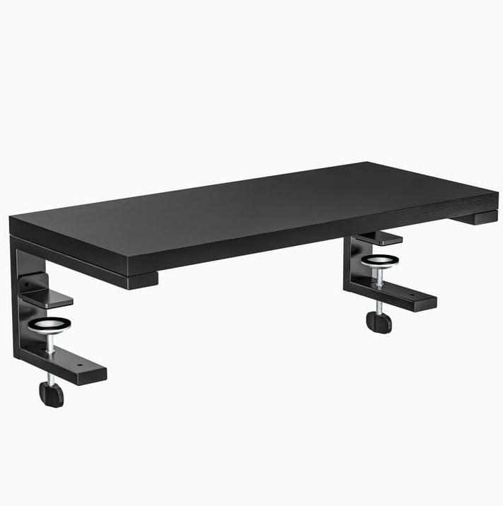 22 inches Desk Extender Shelf, 22"x 9.8" Versatile Clamp on Desk Shelf, Heavy Duty Desktop Organizer for Gaming and Office Accessories, Black 22 inches Desk Extender Shelf, 22"x 9.8" Versatile Clamp on Desk Shelf, Heavy Duty Desktop Organizer for Gaming and Office Accessories, Black