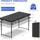 VSOAEIL 4 FT Folding Table 2 Pack Plastic Foldable Table Adjustable Height