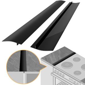 Silicone Stove Gap Covers 2 Pack, Heat Resistant Flexible Kitchen Silicone Gap Cover Filler Between Stovetop and Counter, 21 Inches Black