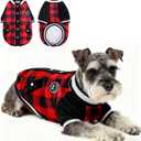 BEAUTYZOO Dog Sweaters for Small Medium Large Dogs, Dog Hoodie Warm Fleece Dogs Winter Clothes Cute Stylish Boy & Girl Dog Sweatshirts, Red Sport Coats Baseball Uniform Jackets for Puppy, SM (S/M (Back: 14",Chest: 19"))