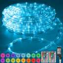 50Ft 375 LED Color Changing Rope Lights Outdoor with Plug & Remote Waterproof 21 Colors String for Bedroom Party Wedding Patio Garden Holiday Decoration (RGB 16 color)
