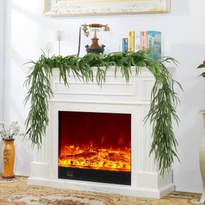 9FT Artificial Christmas Norfolk Pine Garlands,Real Touch Thickness Realistic Green Greenery Evergreen Cedar Garland,Winter Garland for Mantel, Fireplace,Stair Holiday Party Indoor Outdoor Decorations