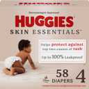 Huggies Size 4 Diapers, Skin Essentials Baby Diapers, Size 4 (22-37 lbs), 58 Count