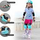 Nattork Knee Pads for Kids Youth AudltKnee and Elbow Pads with Wrist Guards 6 in 1 Protective Gear Set for Skateboard, Roller Skate, Inline Skates, Cycling and Scooter Boys Girls (M-Teens and Adults, Teal)