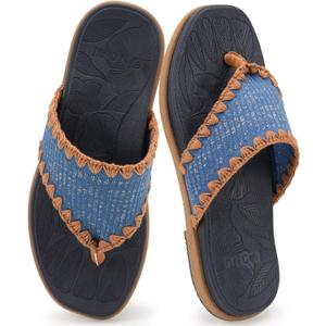ONCAI Women's Flip Flops Classic Square Toe Yoga Mat Flat Dressy Summer Beach Slide Sandals for Woman Walking Fashion Comfort Ladies Thong Sandals Soft Cushion Rubber Sole US Size 6-11