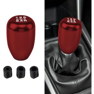 Car Gear Shift Knobs, Manual Gear Shift Knobs Replacement, Universal Car Accessories Interior Stick Shift Knob, Manual 5 Speed Universal Gear Stick Shift Knob for Car Truck SUV (Red)