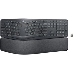 Logitech Ergo K860 Wireless Ergonomic Keyboard - Split Keyboard, Wrist Rest, Natural Typing, Stain-Resistant Fabric, Bluetooth and USB Connectivity, Compatible with Windows/Mac, Black