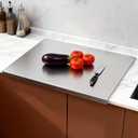 Stainless Steel Cutting Board for Kitchen - Large Steel Chopping Counter Cutting Boards with Lip - Heavy Duty Countertop Baking Boards for Meat, Fruits, Vegetables, Bread (15.7 X 11.8 inch)