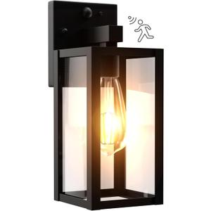 Dawn to Dusk Outdoor Sensor Motion Sensor Light Fixture Waterproof Porch Lights Anti-Rust Exterior Wall Mount Light Outdoor Wall Lantern for Patio Front Door Garage (1 Pack)