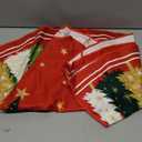 CROWNED BEAUTY Christmas Tree Skirt Collar 48 Inch Xmas Pine Trees Soft Farmhouse Holiday Decoration (Red & Green)