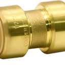 1/2" Push-fit Straight Coupling Plumbing Fitting, 1/2" Brass Push-to-Connect Plumbing Fitting, for Copper, PEX, CPVC Pipe