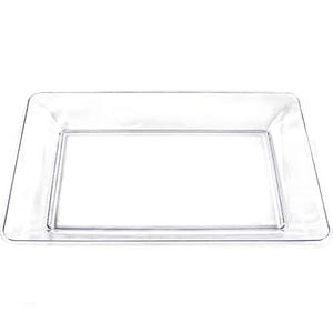 Bluesky Trading Clear Plastic Rectangular Serving Tray - Pack Of 5 - Elegant Design, Perfect For Weddings, Birthday Parties, Hosting, Entertaining, Special Events, Everyday Use, & More