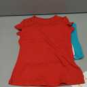 3 Pack Girls Shirts Kids V Neck Short Sleeve Ribbed Knit Tunic Tops Slim Fit Casual Cute Basic Summer Solid Tee 5-6Y