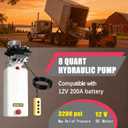 Hydraulic Motor Dump Trailer Pump, 12V DC Double Solenoid Double Acting Hydraulic Power Unit, 8L Plastic Reservoir, for Dump Trucks, Snow Plows, Tow Trucks, and Industrial Machinery