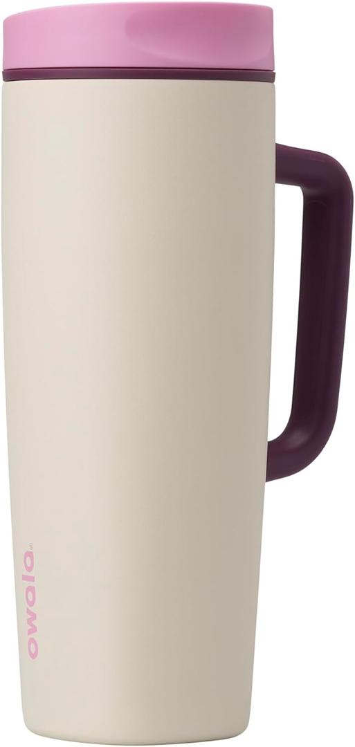 Owala SmoothSip Slider Stainless Steel Insulated Travel Mug with Handle, 100% Leak Proof, For Hot and Cold Drinks, Travel Friendly with Sliding Lock Lid, 24 oz, BPA Free, Leak Proof, Daybreak