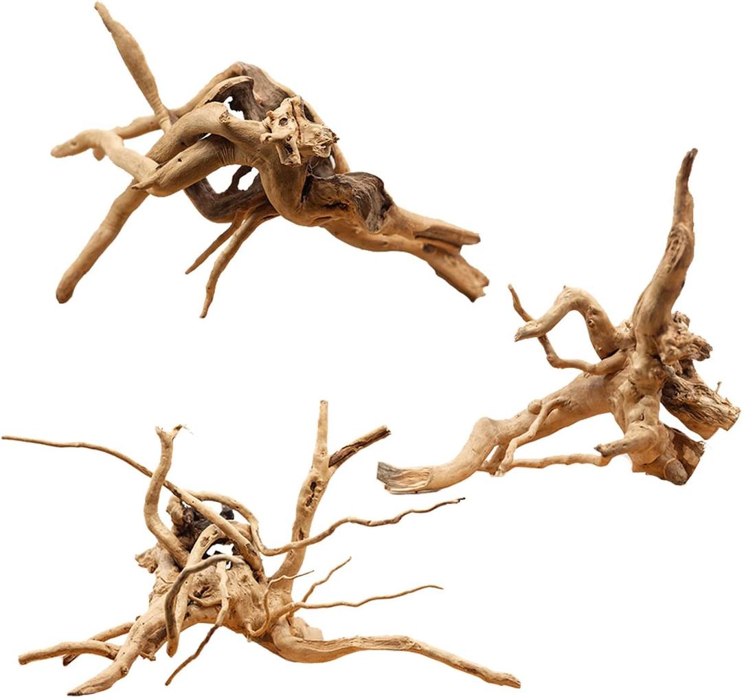 Hamiledyi 68in Aquarium Driftwood 3PCS Reptile Spider Wood Assorted Branches Natural Trunk Driftwood Tree Fish Tank Decoration