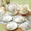 Qinyoung 100 Pcs Floral Tea Party Plates and Napkins Sets Wildflower Party Supplies Floral Paper Plates and Napkins Disposable Spring Themed Baby Shower Tableware for Summer Wedding, Serve 50 Guests