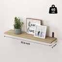 24'' Long Floating Shelves for Wall Decor & Storage, Rustic Brown