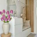 6PCS 23" Fake Tulip Flowers Artificial Violet Tulips Long Stem Faux Flower, Silk Flower Dcor for Floral Arrangement Home Farmhouse Wedding Decoration