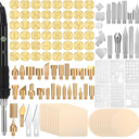 Lothee 136 Pieces Wood Burning Kit Wood Burning Tools Set Wood Burner Tips Adjustable Temperature Pen Stencils with Wood Chips for Wood Burner DIY Embossing Carving Crafts