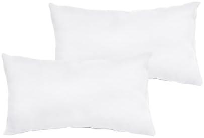 Marrywindix Tiny Pillow 2 Pack Small Decorative Pillow 15x25 in Travel Pillows Soft Pet Pillow for Camping Travel Sleeping Bed Sofa Neck Knee Wrist Support (White)