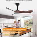 42 Inch Outdoor Ceiling Fans without Lights, Smart Wood Ceiling Fan no Light with Remote Control & Alexa/Google, Outdoor Fan for Patios Farmhouse 3 Blades High CFM Ceiling Fans Red Walnut