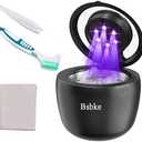 Bsbke Ultrasonic Retainer Cleaner 45kHz Dental Cleaning Machine With 6 U/V Lights Adjustable Buzzer Alarm 200ML Capacity Black