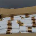 Supernal 120Pack Gold Plastic Silverware Wrapped Plastic Cutlery Set with Napkin,Pre Rolled Napkins with Cutlery Set,Rolled Silverware Disposable For Valentine's Day Mother's Day and Easter
